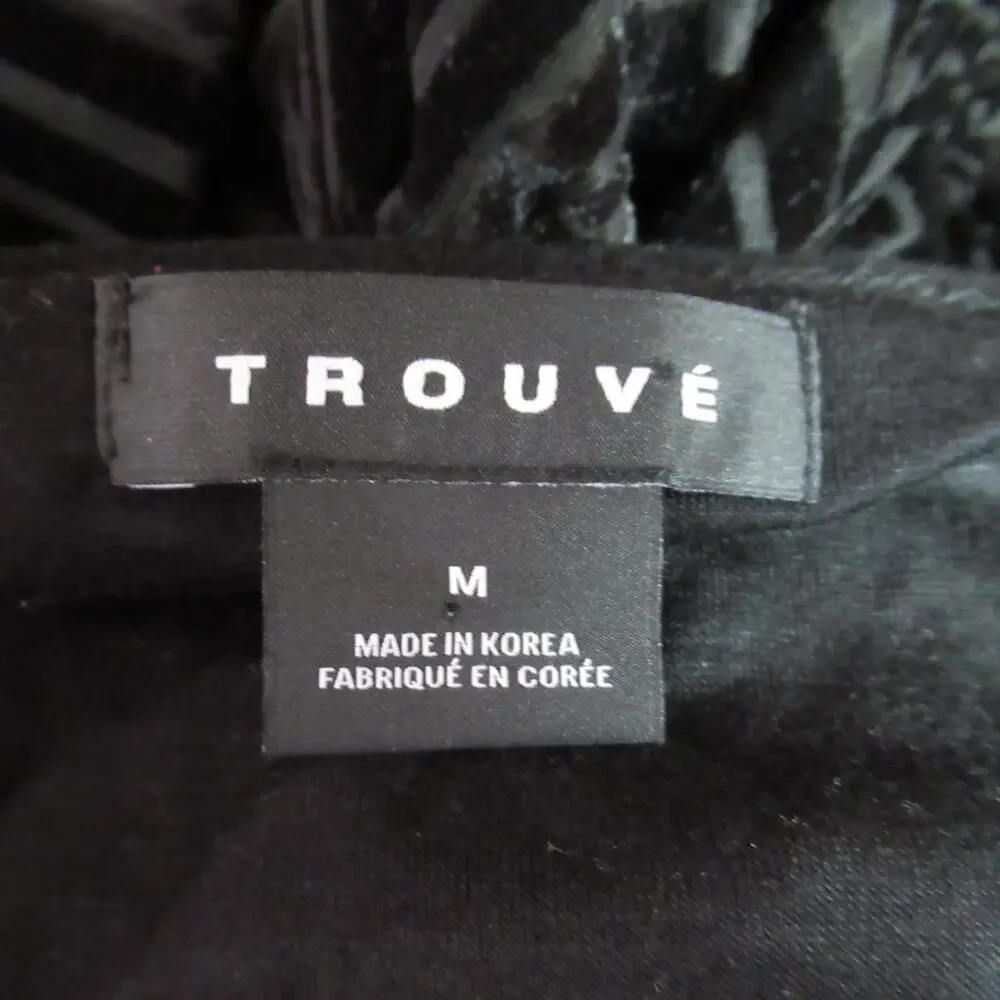 Trouve Dress Women Medium Black Velvet Geometric Dark Romance Goth Vamp Club NWT
